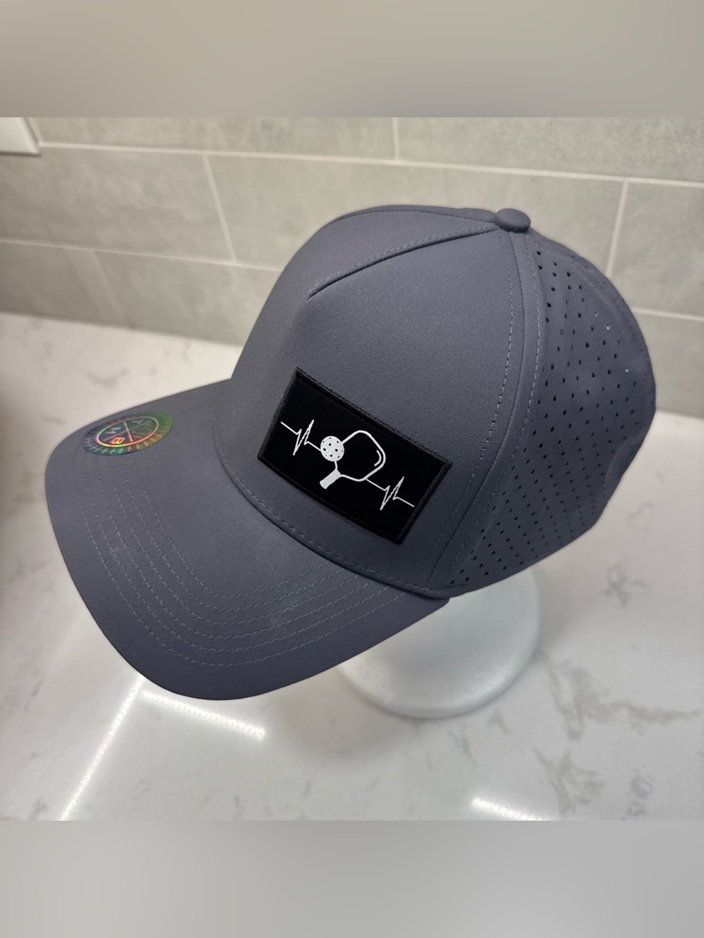 Heartbeat Brand gray pickleball performance cap hat one size